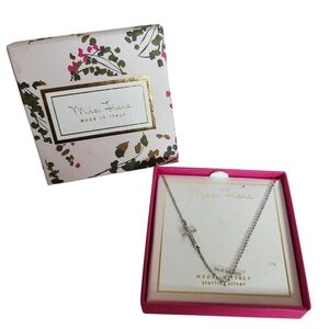 Mia‎ Fiore Made in Italy Sterling Silver Cross Pendant Necklace 16-18" NIB